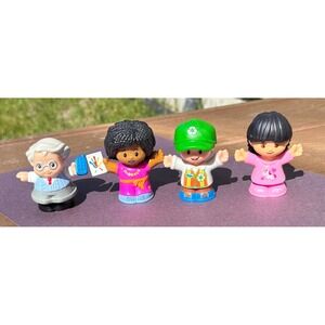 Little People Kids 4pc Fisher-Price Replacement Recycle Teacher grandma diverse